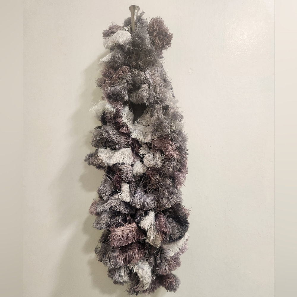 Snow Handmade Fringe Infinity Ruffle Scarf